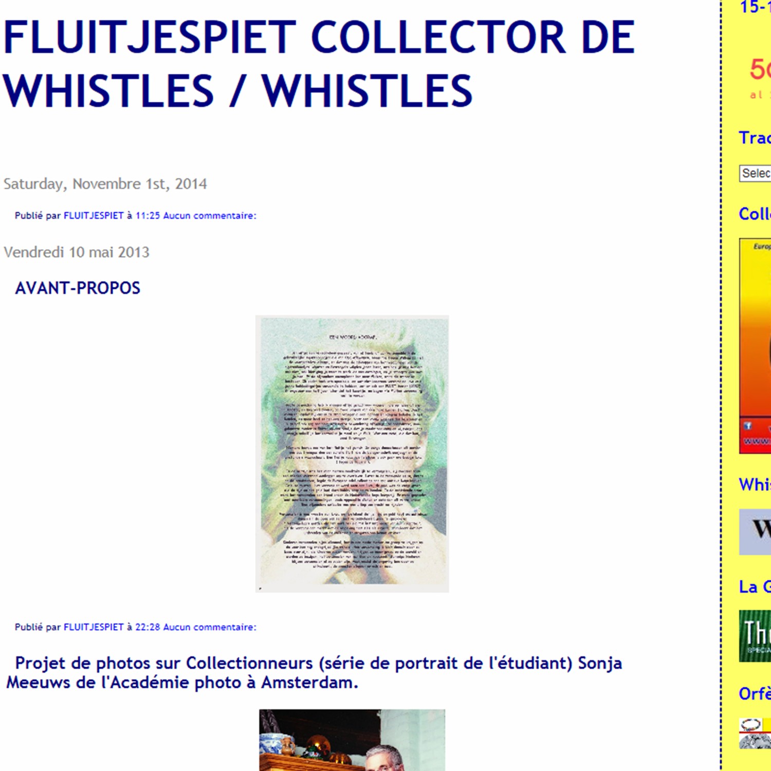 Fluitjespiet whistle collector