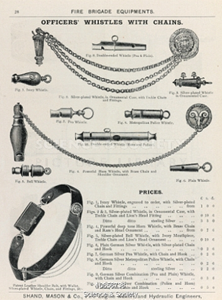 108 Fire Brigade Whistles | The Whistle Gallery