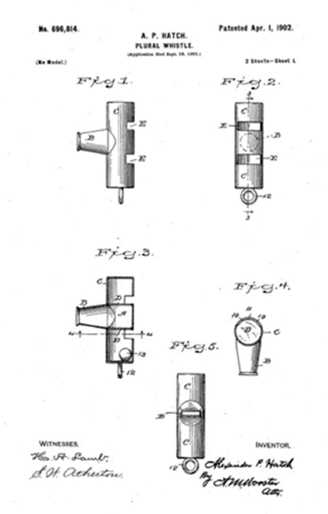 plural whistle patent