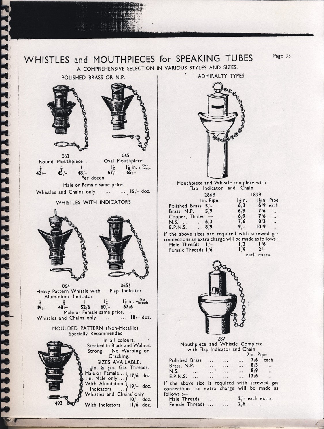 speaking tube whistles