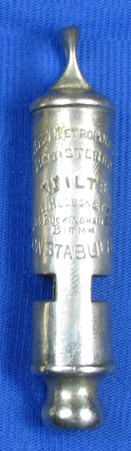 registered Metropolitan whistle, police force issue from The Whistle Gallery Collection