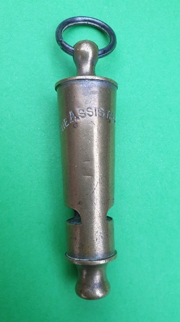 De Courcy pre-1900 beaufort or conical whistles with cast mouthpiece, collection example photo