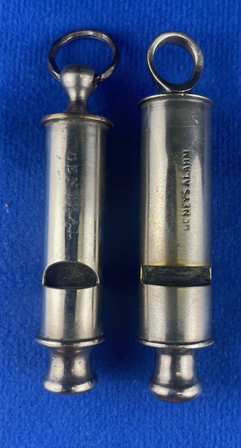 Coney Alarm Compared With Central Whistle Showing Stamp Font And Construction Differences